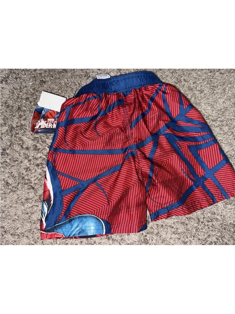 Marvel Spiderman Licensed Swim Shorts Boys Size 4/5 NWT red blue